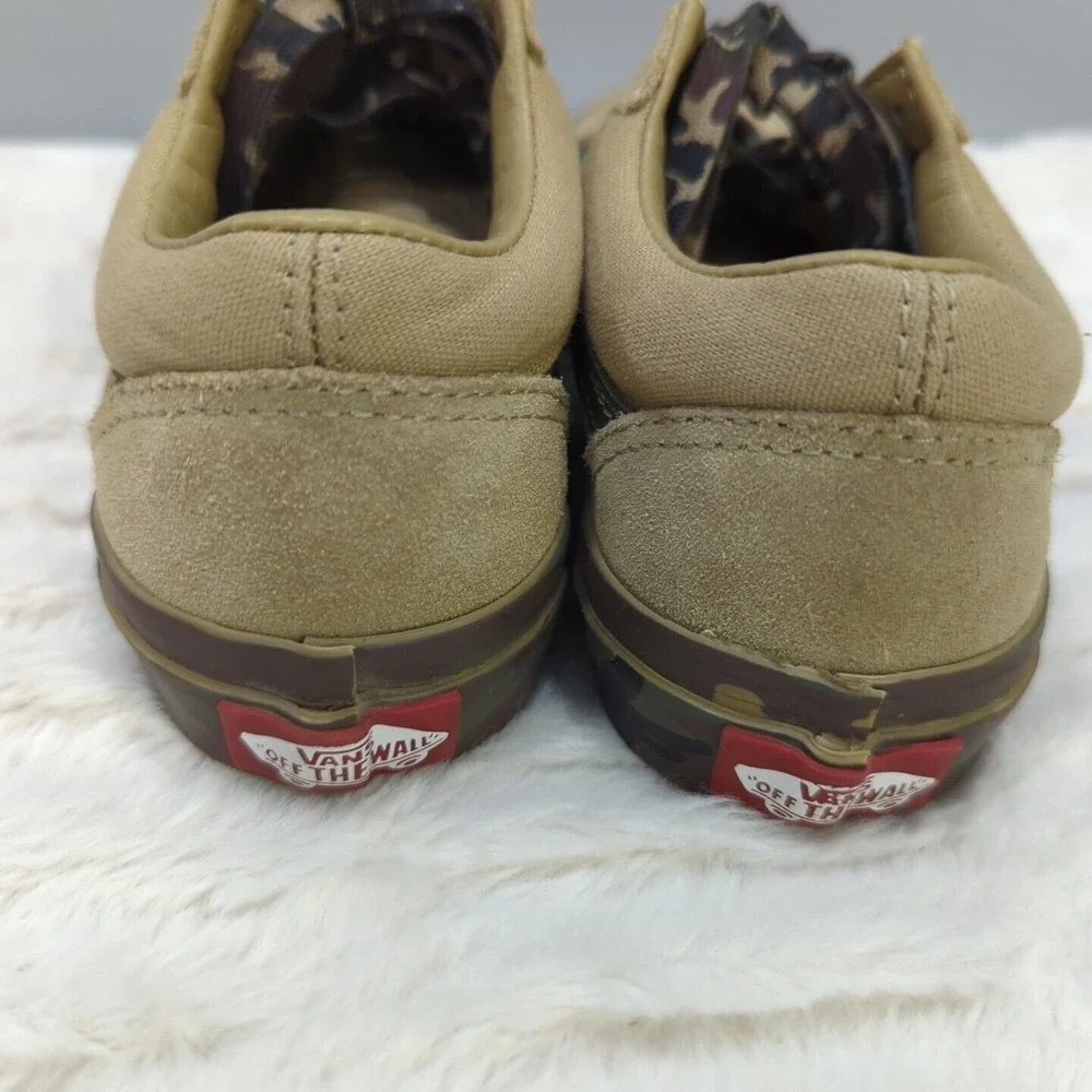 Vans Kids Old Skool Canvas Sneakers Cornstalk/Camo Lace-Up Size‎ 13 EUC